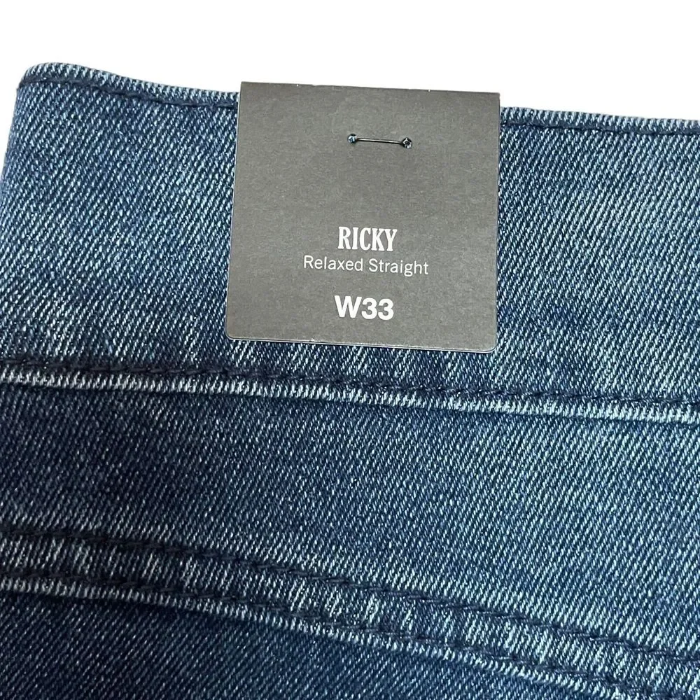 New True Religion‎ Ricky Flap Relaxed Straight Men's Jean Denim Shorts Waist 33